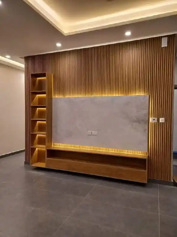 خلفية تلفزيون بديل خشب ورخام